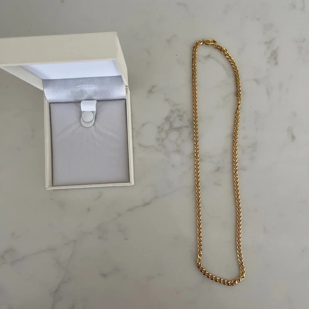 Gold Cuban chain 4 mm Necklace